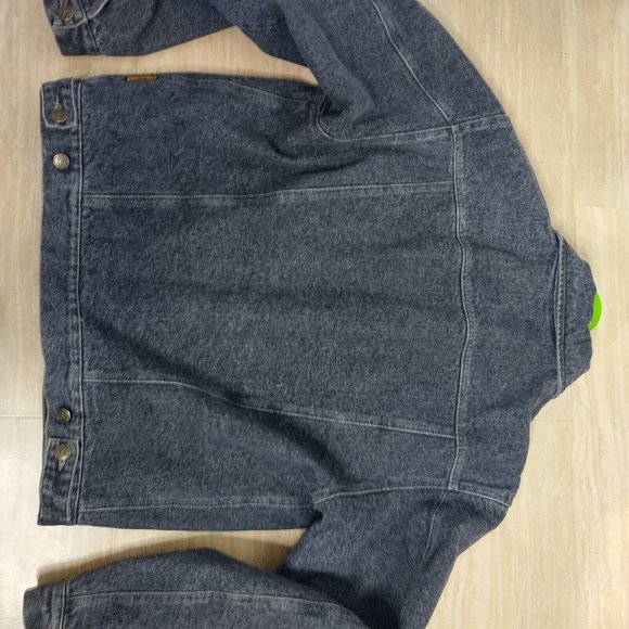 Vintage Armani Jeans Denim Jacket  Mens 34 Gray Acidwash Made in Italy - Picture 16 of 16